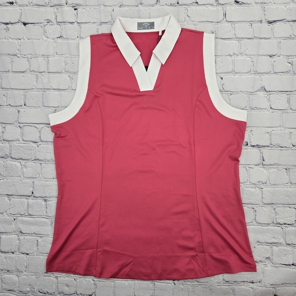 Women's Callaway OPTI-DRI ECO Sleeveless Pink Active Top SiZE:XL (NWT) - Picture 1 of 10